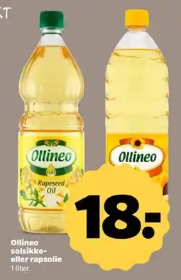 Netto Ollineo solsikke- eller rapsolie, DKK 18 tilbud