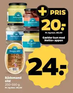 Netto Bådsmand sild, DKK 24, App-pris tilbud