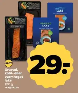 Netto Gravad, kold- eller varmrøget laks, DKK 29 tilbud