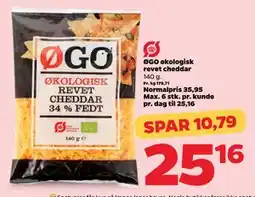 Netto ØGO økologisk revet cheddar, DKK 25.16 tilbud