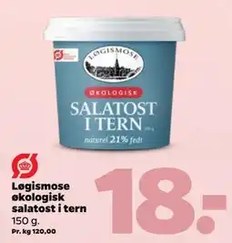 Netto Løgismose økologisk salatost i tern, DKK 18 tilbud