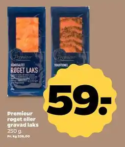 Netto Premieur røget eller gravad laks, DKK 59 tilbud