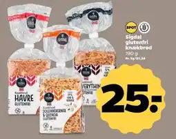 Netto Sigdal glutenfri knækbrød, DKK 25 tilbud