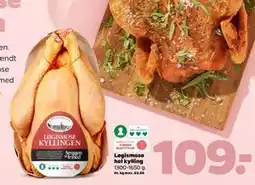 Netto Løgismose hel kylling, DKK 109 tilbud