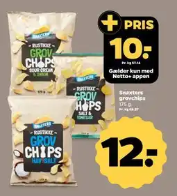 Netto Snaxters grovchips, DKK 12, App-pris tilbud