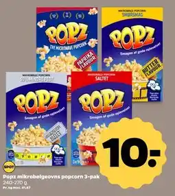 Netto Popz mikrobølgeovns popcorn 3-pak, DKK 10 tilbud