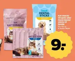 Netto Kat snacks til katte eller Hund dental sticks til hunde, DKK 9 tilbud