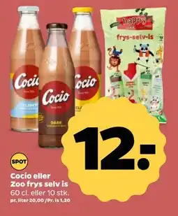Netto Cocio eller Zoo frys selv is, DKK 12 tilbud