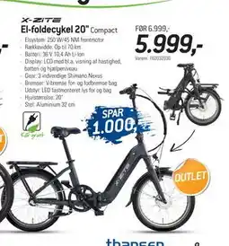 Thansen El-foldecykel 20, DKK 5999 tilbud