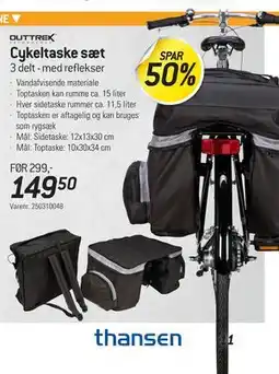 Thansen Cykeltaske sæt, DKK 149.5 tilbud