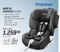 Thansen Autostol, DKK 1799 tilbud