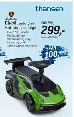 Thansen Gå-bil, DKK 299 tilbud