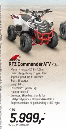 Thansen RFZ Commander ATV 70cc, DKK 5999 tilbud