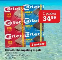 Poetzsch Padborg Carletti Chokopålæg 3-pak, DKK 34.99 tilbud
