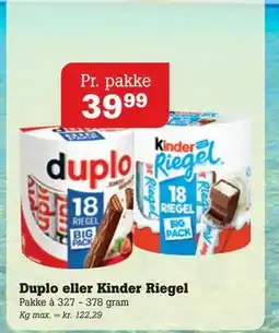 Poetzsch Padborg Duplo eller Kinder Riegel, DKK 39.99 tilbud
