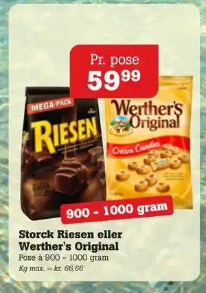 Poetzsch Padborg Storck Riesen eller Werther's Original, DKK 59.99 tilbud