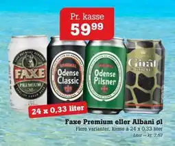 Poetzsch Padborg Faxe Premium eller Albani øl, DKK 59.99 tilbud
