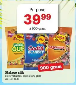 Poetzsch Padborg Malaco slik, DKK 39.99 tilbud