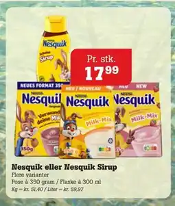 Poetzsch Padborg Nesquik eller Nesquik Sirup, DKK 17.99 tilbud