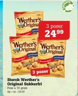 Poetzsch Padborg Storck Werther's Original Sukkerfri, DKK 24.99 tilbud