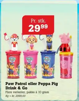 Poetzsch Padborg Paw Patrol eller Peppa Pig Drink & Go, DKK 29.99 tilbud