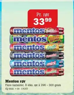 Poetzsch Padborg Mentos rør, DKK 33.99 tilbud