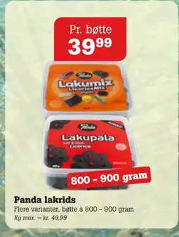 Poetzsch Padborg Panda lakrids, DKK 39.99 tilbud