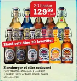 Poetzsch Padborg Flensburger øl eller sodavand, DKK 129.99 tilbud