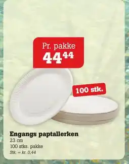 Poetzsch Padborg Engangs paptallerken, DKK 44.44 tilbud