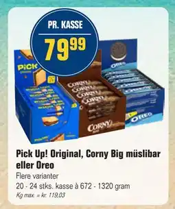 Otto Duborg Pick Up! Original, müslibar eller Oreo, DKK 79.99 tilbud