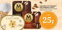 Dagli'Brugsen CARTE D'OR Les Classiques eller Magnum 3-pak is Dybfrost. tilbud