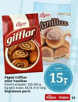 Dagli'Brugsen Pågen Gifflar eller Vanillas tilbud