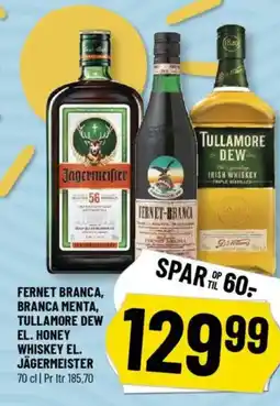 Løvbjerg Fernet branca, branca menta, tullamore dew el. honey whiskey el. jägermeister tilbud