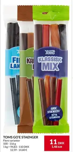 Nielsen's Discount TOMS GO’E STAENGER, DKK 11 tilbud