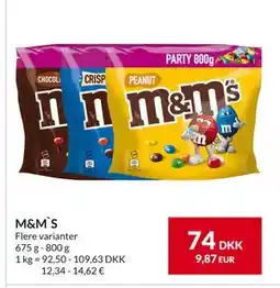 Nielsen's Discount M&M`S, DKK 74 tilbud
