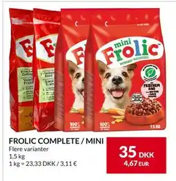 Nielsen's Discount FROLIC COMPLETE / MINI, DKK 35 tilbud
