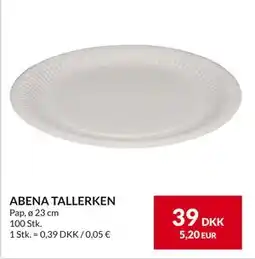 Nielsen's Discount ABENA TALLERKEN, DKK 39 tilbud