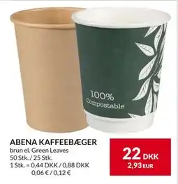 Nielsen's Discount ABENA KAFFEEBÆGER, DKK 22 tilbud