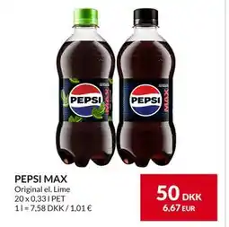 Nielsen's Discount PEPSI MAX, DKK 50 tilbud