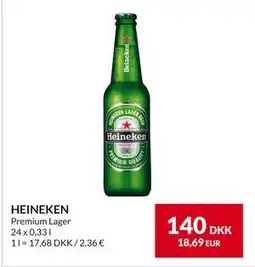 Nielsen's Discount HEINEKEN, DKK 140 tilbud