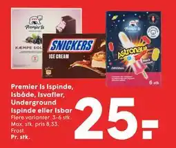 SPAR Premier Is Ispinde, Isbåde, Isvafler, Underground Ispinde eller Isbar, DKK 25 tilbud