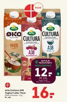 SPAR Arla Cultura A38 Yoghurt eller Ymer, DKK 16, App-pris tilbud