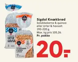 SPAR Sigdal Knækbrød, DKK 20 tilbud