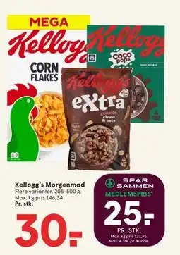 SPAR Kellogg’s Morgenmad, DKK 30, App-pris tilbud
