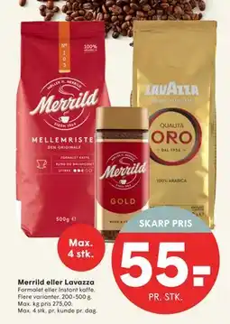 SPAR Merrild eller Lavazza, DKK 55 tilbud