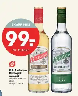 SPAR O.P. Anderson Økologisk Aquavit, DKK 99 tilbud