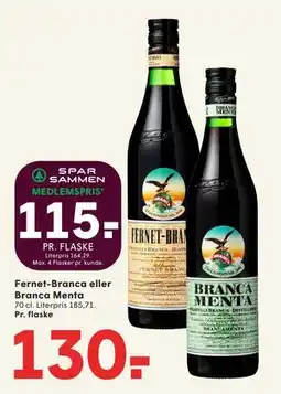 SPAR Fernet-Branca eller Branca Menta, DKK 130, App-pris tilbud