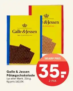 SPAR Galle & Jessen Pålægschokolade, DKK 35 tilbud