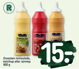 REMA 1000 Graasten remoulade, ketchup eller sennep 800 g, DKK 15 tilbud