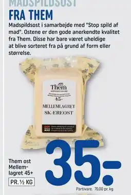 REMA 1000 Them ost Mellemlagret 45+, DKK 35 tilbud